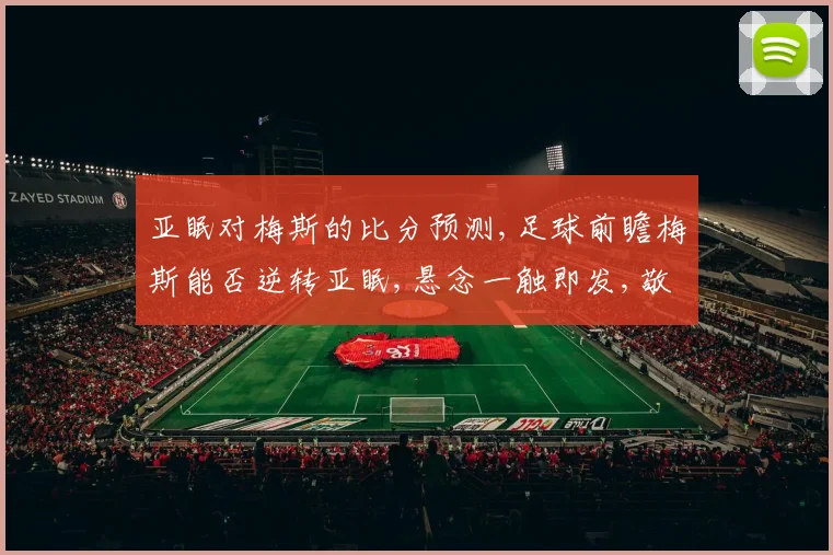 亚眠对梅斯的比分预测,足球前瞻梅斯能否逆转亚眠,悬念一触即发,敬请期待